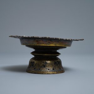 A Thai gilt and niello silver stem bowl, 19th C. — photo 5