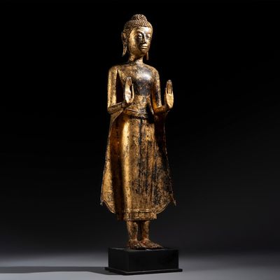 A Thai gilt-lacquered bronze Buddha, Ayutthaya period, 18th C.