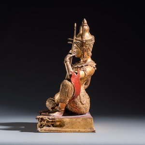 A Thai gilt-lacquered bronze model of Saraswati — 照片 3