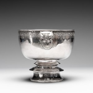 A Thai silver punch bowl with tiger-form handles, เฉิน เว่ย ไท่ 陳偉泰 mark, Bangkok, 19th C. — photo 4