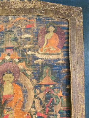 A thangka depicting Bhaisajyaguru, Tibet, 15/16th C. — 照片 4