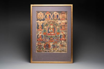 A thangka depicting Lama, Tibet, 18/19th C.