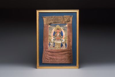 A Tibetan 'Amitayus Buddha' thangka, 19th C.