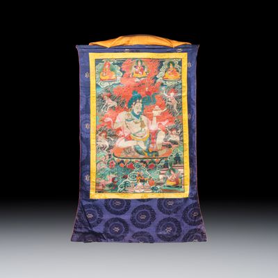 A Tibetan 'Brahmarupa Mahakala' thangka, 20th C.
