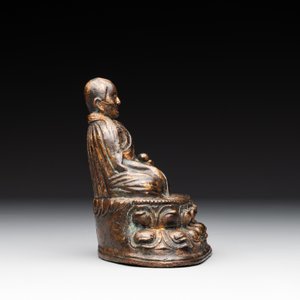 A Tibetan bronze Padmasambhava, 14th C. — photo 5