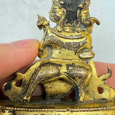 A Tibetan gilt-copper alloy group of Yogambara and Jnana Dakini — photo 14