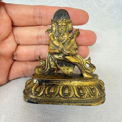 A Tibetan gilt-copper alloy group of Yogambara and Jnana Dakini — photo 1