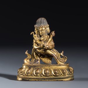 A Tibetan gilt-copper alloy group of Yogambara and Jnana Dakini — photo 2
