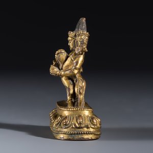 A Tibetan gilt-copper alloy group of Yogambara and Jnana Dakini — photo 3