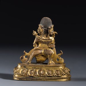 A Tibetan gilt-copper alloy group of Yogambara and Jnana Dakini — photo 4