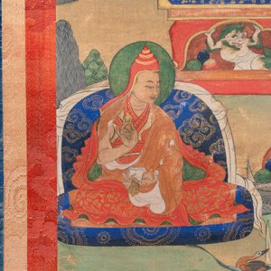 A Tibetan thangka depicting a lama, 19th C. — photo 7