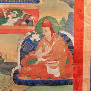 A Tibetan thangka depicting a lama, 19th C. — photo 8