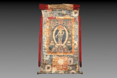 A Tibetan thangka depicting Padmapani, 19th C.