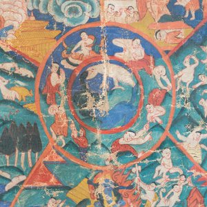 A Tibetan thangka depicting the Wheel of Life, Bhavacakra, 19th C. — photo 8