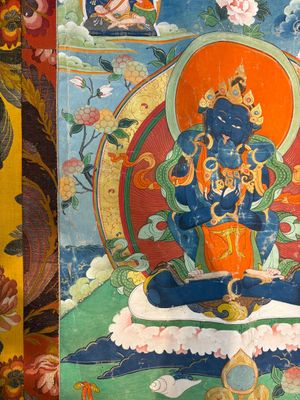 A Tibetan 'Vajradhara Yab Yum' thangka, 19/20th C. — foto 12