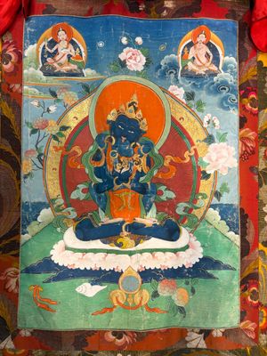 A Tibetan 'Vajradhara Yab Yum' thangka, 19/20th C. — foto 3
