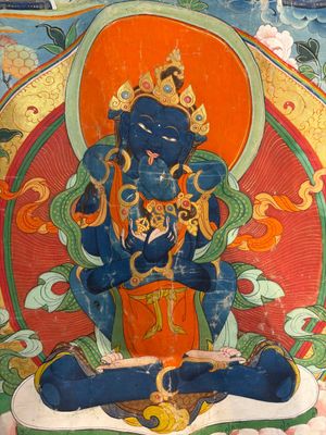 A Tibetan 'Vajradhara Yab Yum' thangka, 19/20th C. — foto 7