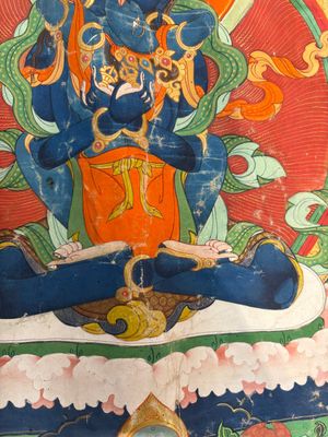 A Tibetan 'Vajradhara Yab Yum' thangka, 19/20th C. — foto 9