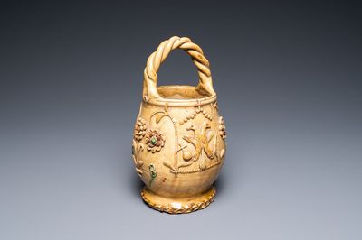 A Torhout pottery fire bowl, Willemyns workshop, dated 1821