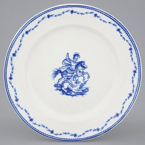 A Tournai porcelain plate with Saint-Georges fighting the dragon, 18th C. — 照片 1