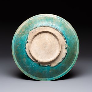 A turquoise-glazed calligraphic dish and a bowl, Kashan, 13/14th C. — photo 7