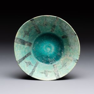 A turquoise-glazed calligraphic dish and a bowl, Kashan, 13/14th C. — photo 8