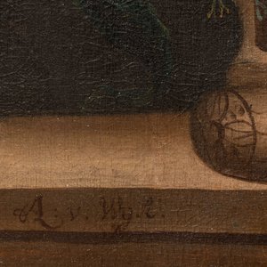 A. v. Wijk (Dutch school): 'Still life with flowers', oil on canvas, 17th C. — photo 5
