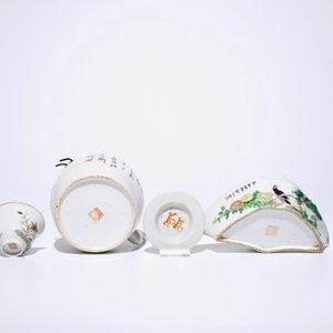 A varied collection Chinese monochrome, qianjiang cai and famille rose wares, 19/20th C. — 照片 7