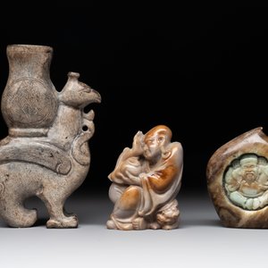 A varied collection of 11 Chinese jade and soapstone carvings, 19/20th C. — foto 2
