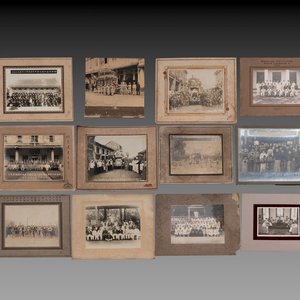 A varied collection of 12 group photos of people of China, Taiwan and Singapore, 20th C. — photo 1
