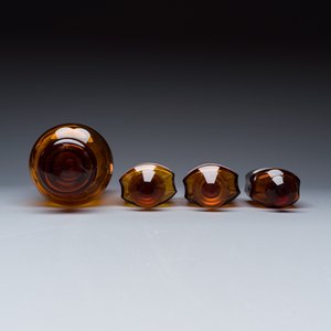 A varied collection of 14 glass apothecary bottles — photo 18