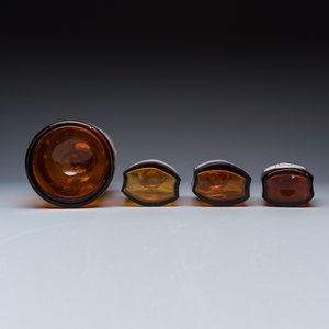 A varied collection of 14 glass apothecary bottles — photo 19