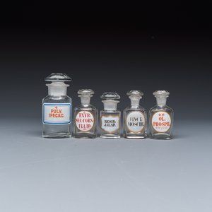 A varied collection of 14 glass apothecary bottles — photo 2