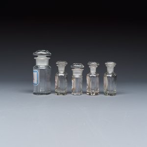 A varied collection of 14 glass apothecary bottles — photo 3