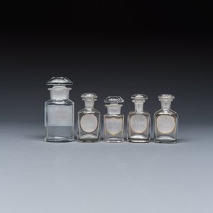 A varied collection of 14 glass apothecary bottles — photo 4
