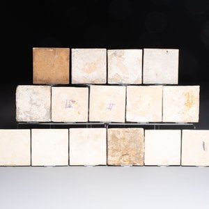 A varied collection of 15 polychrome, blue, white and manganese Dutch Delft tiles, 17/19th C. — photo 2