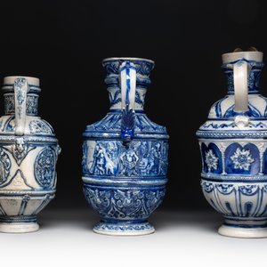A varied collection of 8 Westerwald stoneware jugs, 19th C. — photo 11