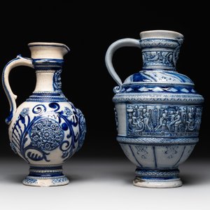 A varied collection of 8 Westerwald stoneware jugs, 19th C. — photo 15
