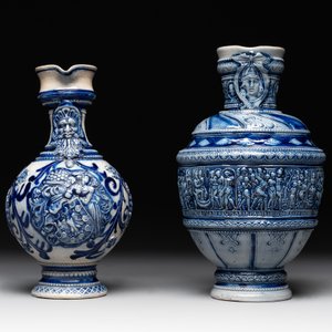 A varied collection of 8 Westerwald stoneware jugs, 19th C. — photo 16