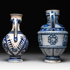 A varied collection of 8 Westerwald stoneware jugs, 19th C. — photo 17
