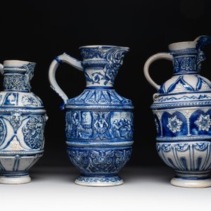 A varied collection of 8 Westerwald stoneware jugs, 19th C. — photo 9