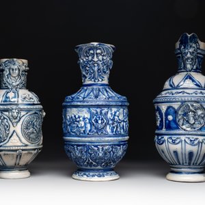 A varied collection of 8 Westerwald stoneware jugs, 19th C. — photo 10