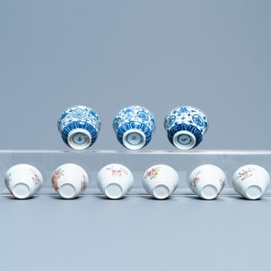 A varied collection of Chinese famille rose and blue and white cups and saucers, Qianlong and 19th C. — 照片 17