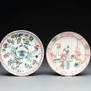 A varied collection of Chinese famille rose and verte porcelain, 18/19th C. — 照片 4