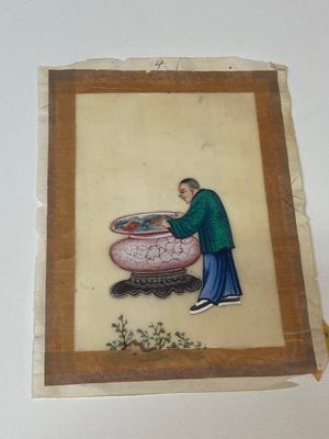 A varied collection of Chinese rice paper paintings with figures, Canton, 19th C. — 照片 40