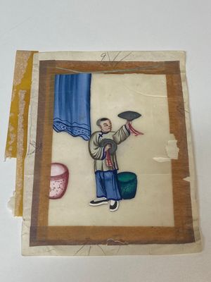 A varied collection of Chinese rice paper paintings with figures, Canton, 19th C. — 照片 42