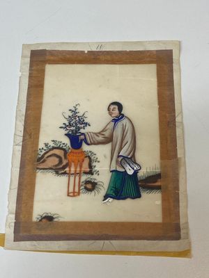 A varied collection of Chinese rice paper paintings with figures, Canton, 19th C. — 照片 44