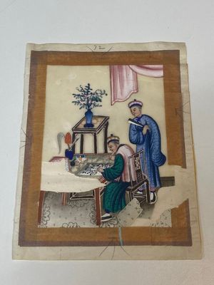 A varied collection of Chinese rice paper paintings with figures, Canton, 19th C. — 照片 46