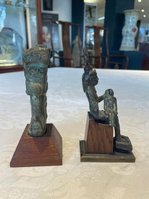 A varied collection of five bronze figures and utensils, Egypt, 3rd/1st C. B.C. — photo 14