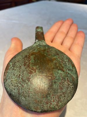 A varied collection of five bronze figures and utensils, Egypt, 3rd/1st C. B.C. — photo 23
